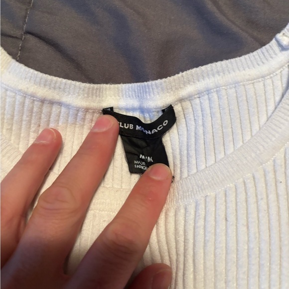 Club Monaco Cream Ribbed Sweater - Picture 2 of 2